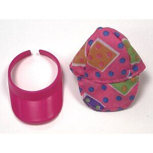 VTG 1989 MATTEL Wet 'n Wild Barbie Replacement Baseball CAP & Pink VISOR EUC